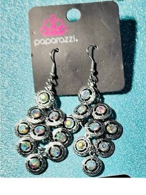 Paparazzi iridescent chandelier earrings new